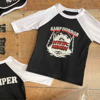 Camp Horror Toddler and Kids Baseball Tee