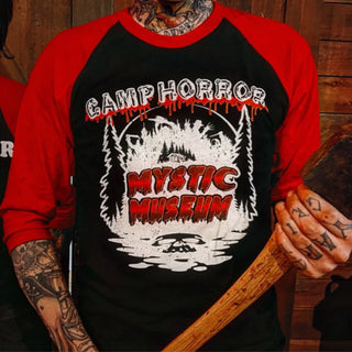 Camp Horror Baseball Tee- Red/Black